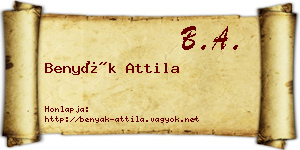 Benyák Attila névjegykártya