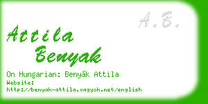 attila benyak business card